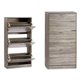 Giftdecor Zapatero de Madera 3 Pisos Gris Oscuro 60x116x24 cm