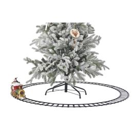 DKD Home Decor Tren Navidad Tradicional LED Multicolor Rojo 136 x 15 x 136 cm Movimiento Musical (2 Unidades)