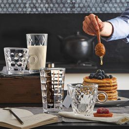 Bormioli Rocco Cube Set 6 Vasos Bajos de Vidrio 24,5 cL con Relieve