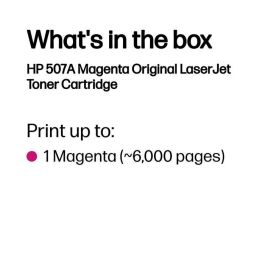 HP 507A Magenta Original LaserJet Toner Cartridge para Impresoras HP