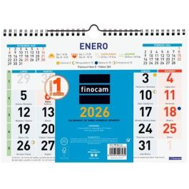 Finocam Calendario de Pared Números Grandes 300x210 mm Anual 2026 Con Espiral y Colgador, Ideal Oficina y Hogar Precio: 3.88999996. SKU: B196C99EJH