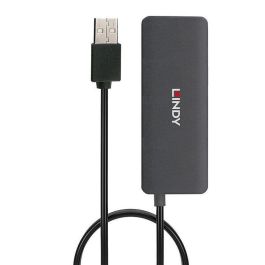 Lindy Concentrador USB 2.0 de 4 Puertos para PC USB Tipo A, 480Mbps, Retrocompatible USB 1.1/1.0, Plug & Play, Alimentación por Bus/DC