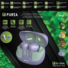 Sami Auriculares FURIA TWS Inalámbricos Bluetooth Bicolor Lila 40mAh/400mAh