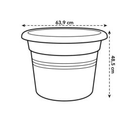 Elho ELH8711904149178 Jardinera Green Basics Cilinder 65, Negro, Ø 64 x H 49 cm, Exterior, 100% Reciclada