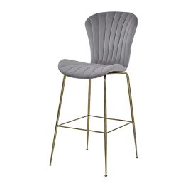 DKD Home Decor Taburete Gris Claro Dorado Metal Terciopelo 53 x 102 x 55 cm (2 Unidades) Precio: 215.50000054. SKU: B1FHX5MFYK