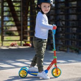 Smoby SMO750907 Patinete 3 Ruedas Silenciosas Super Mario Estructura de Metal Manejo Ajustable