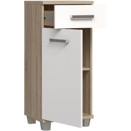 Forte VERK22Q34 - Mueble de baño Veris Blanco / Roble Sonoma - 90,8 x 34,8 x 40,2 cm