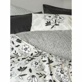 ASI8684283425440 Juego de Cama Negro 100% Algodón - Funda Nórdica 220x240 cm + 2 Fundas Almohada 60x60 cm