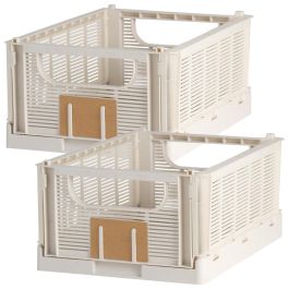 Day Caja Plegable 33X24,5 Bla 2 Unidades con Etiqueta para Contenido, Plástico Reciclado Apilable Blanco Precio: 11.79000042. SKU: B1E55DAWZK