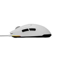 GENESIS Krypton 660 Ratón Gaming Óptico Ambidextro 12000 DPI, Ultraligero 49g, Cable USB Paracord, Huano Purple 90M Clicks, Blanco
