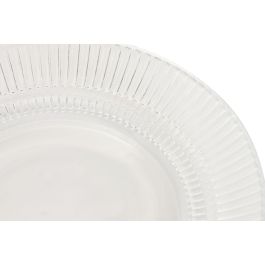 DKD Home Decor Plato Básico de Cristal Transparente Ø20cm Apto Microondas y Lavavajillas (Set 4 Uds)