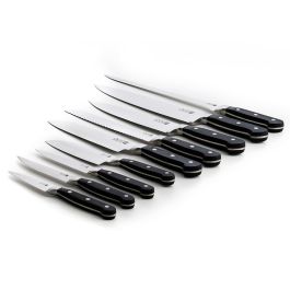 Quid Professional Inox Chef Black Cuchillo Multiusos Acero Inoxidable Negro 12 cm, Set de 10 con Mango Ergonómico y Apto Lavavajillas