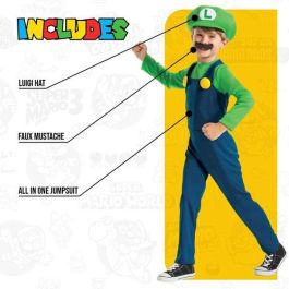 Nintendo Disfraz Super Mario Luigi Lujo Talla 3-4 Años Nintendo Disfraz Super Mario Luigi Lujo Talla 3-4 Años