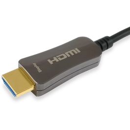 Equip 119430 Cable HDMI 2.0 Óptico Activo A-A, 30m, 4K 60Hz HDR, con Ethernet, Macho/Macho, Negro