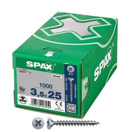 Spax Tornillo universal cabeza plana wirox 3,5x25mm rosca completa, ranura en cruz z2, 4cut - Caja 1000 unid. Precio: 22.49999961. SKU: B1E6H8HR2K