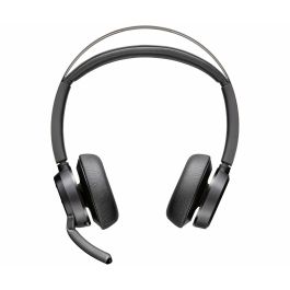 HP Poly Voyager Focus 2-M Auriculares USB-C-C Inalámbricos y Alámbricos para Oficina, Cancelación Activa de Ruido, Certificado para Microsoft Teams, Negro