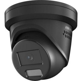 Hikvision Cámara IP turret 4MP Smart Hybrid Light ColorVu 2.8mm WDR IP67 Audio, Alarma, Luz Híbrida 30m, Negra