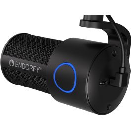 ENDORFY Solum Studio Micrófono para PC con Conexión USB y Jack 3.5mm, Soporte de Mesa, Negro, 20-20000Hz, 24bit/96kHz