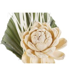 DKD Home Decor Set de 3 Plantas Shabby Flor Seca Cerámica Blanco Beige 8 x 20 x 21 cm