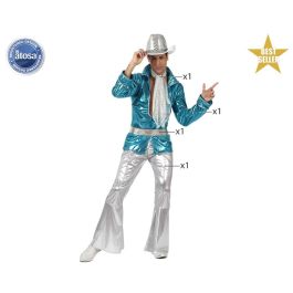 Disfraz Disco Azul Hombre Adulto XXL - Años 70 - Polyester Disfraz Disco Azul Hombre Adulto XXL - Años 70 - Polyester