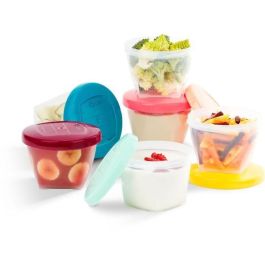 Babymoov Babybols Kit M - Tarros herméticos para almacenamiento y transporte de comida de bebé - 6 x 180 ml - Transparente, regrabable