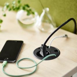 Forming Function Powerdot - Estación de Conexión y Organizador de Cables, Toma Eléctrica con 4 Puertos, Tapa Extraíble para Escritorio