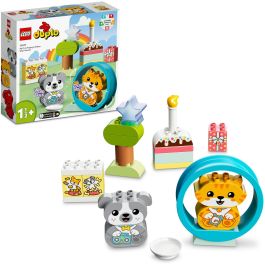 LEGO Duplo Mi Primer Perrito y Gatito con Sonidos - Juego de Construcción para Niños 1.5+ años, 22 Piezas