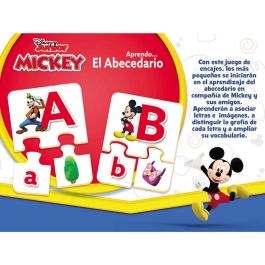 EDUCA BORRAS Juego Aprendo el Abecedario Mickey Disney para Niños +4 Años - Asociar Letras Mayúsculas y Minúsculas - 81 Piezas