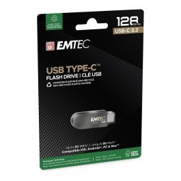 Emtec Stick C280 USB 3.2 Gen 1 Tipo C 128GB, Giratorio Negro