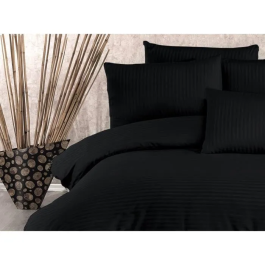 Juego de Cama 220x240 cm con 2 Fundas de Almohada 60x60 cm 70% Poliéster 30% Algodón Negro ASI8683743939176