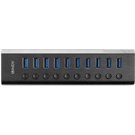 LINDY 43370 Hub USB 3.0 de 10 Puertos con Interruptores Individuales y Adaptador de Corriente, Negro, 5 Gbps Precio: 112.68999951. SKU: B1CGHRBK3F