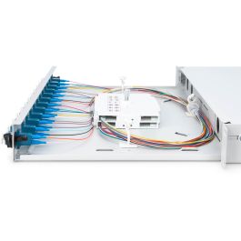 DIGITUS LWL Spleißbox 1HE Caja Empalme Fibra Óptica 12x LC DX OS2 Gris 483mm