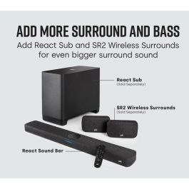 Barra de Sonido Polk REACTBAR Negro 100 W Barra de Sonido Polk REACTBAR Negro 100 W