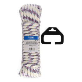 Edm Cuerda driza poliéster alta tenacidad tricolor, calibre 10 mm x 10 m, blanco/azul/rojo