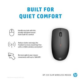 HP 235 Ratón Inalámbrico Slim Silencioso y Cómodo, Conexión 2.4GHz, Diseño Elegante y Batería Larga Duración