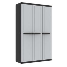 Terry Armario C-Line 102A, 3 puertas con baldas regulables, 102 x 39 x 170 cm, Gris/Negro