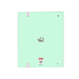 Safta Carpeta con Recambio DIN A4 Cuadros 5 mm con Goma y Separadores The Pink Cat