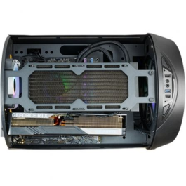 Mars gaming Caja MCCYLON MicroATX Negra con Diseño Cilíndrico Futurista y Ventana Panorámica para Gaming