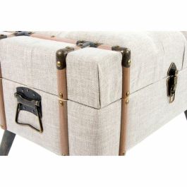 Banqueta DKD Home Decor Negro Beige Madera Madera MDF 62 x 42 x 43 cm