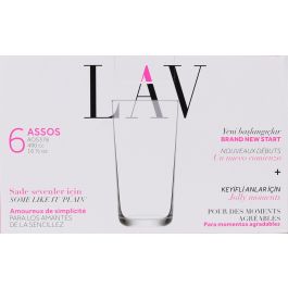 Lav Set de 6 Vasos Altos Assos con capacidad de 490 ml y una altura de 14,8 cm (8 Cajas)