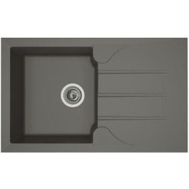 Stradour Fregadero de cocina empotrado Aloa, 1 recipiente + 1 escurridor, Resina, Reversible, Gris hormigón, 81x50 cm Precio: 111.7900003. SKU: B17X8PH32C