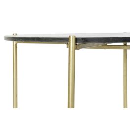 DKD Home Decor Mesa Centro Glam 81 x 44 x 81 cm Mármol Hierro Negro Dorado