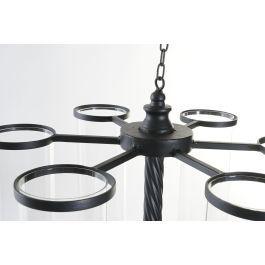 DKD Home Decor Portavela Vintage Negro Metal Cristal 53 x 52 x 53 cm