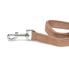 Gloria Correa para Perro Oasis Cuero Alta Calidad Costuras Reforzadas 100 cm x 15 mm Blanco para Paseos - Mosquetón Seguro Robusto