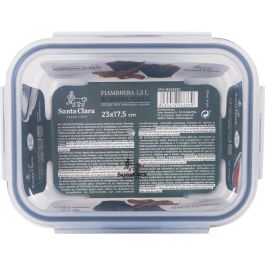 Fiambrera Hermética Santa Clara Transparente Rectangular 1,5 L (6 Unidades) Fiambrera Hermética Santa Clara Transparente Rectangular 1,5 L (6 Unidades)