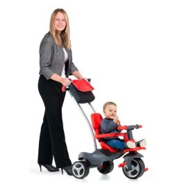 Molto Triciclo Urban Trike Rojo con Palo, Cinturón de Seguridad, Bolsa, Ruedas de Goma y 98 cm - Edad Mínima 10 Meses