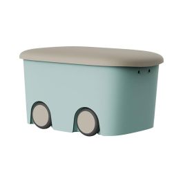 Plastiken Multibox kids 45 l menta-ecru caja de almacenaje con ruedas 88100