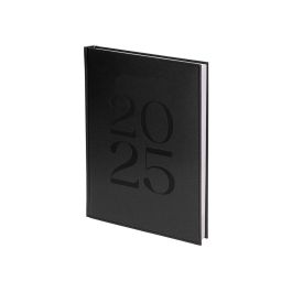 Agenda Encuadernada Liderpapel Creta 170x240 mm 2025 Dia Pagina Color Negro Papel 70 gr