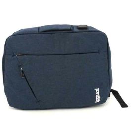 Mochila para Portátil iggual IGG317051 Impermeable Antirrobo Azul