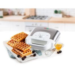 DOMO DO9222W - Gofrera - 900W - 4x7 cm - Revestimiento antiadherente - Termostato regulable - Cierre de seguridad DOMO DO9222W - Gofrera - 900W - 4x7 cm - Revestimiento antiadherente - Termostato regulable - Cierre de seguridad
